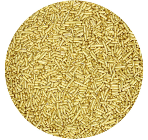Backzutaten, Backzubehör und Cake Design * Zuckerstreusel Gold